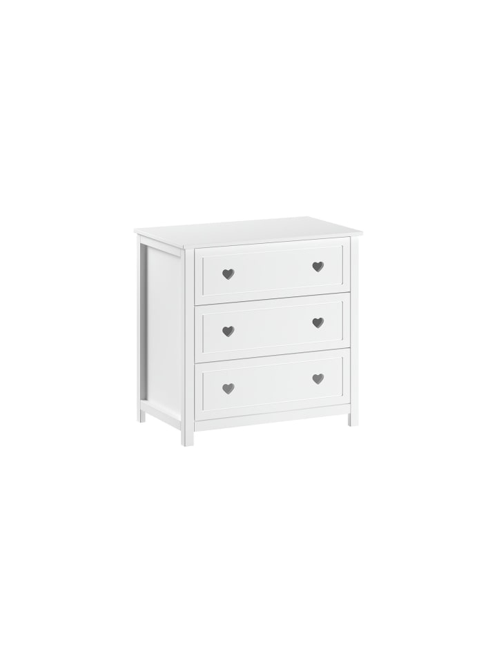 KOMMODE 3 Schubladen Kamila Weiß Holz Soft Close