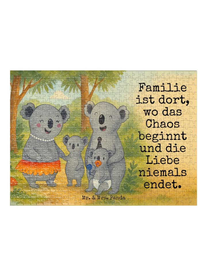 Puzzle Koala Familie Design mit Spruch in Weiß