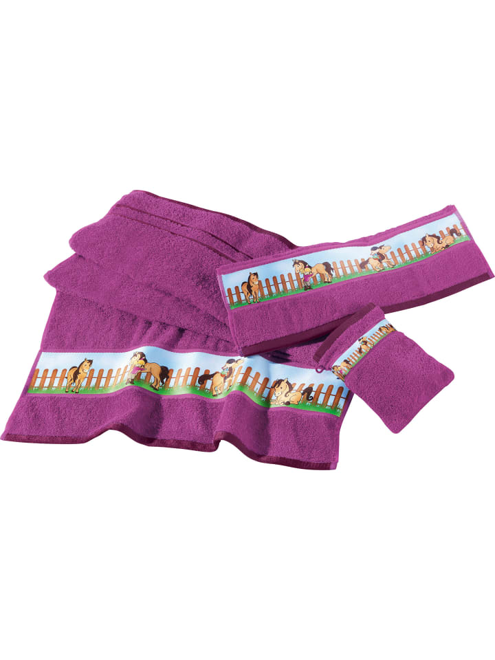 Frottier Walk-Frottier-Set 3-tlg. (1 HT, 1 BT + 1 WH) in fuchsia