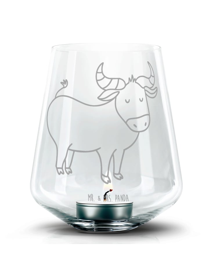 Gravur Glas Sternzeichen Stier ohne Spruch in Transparent