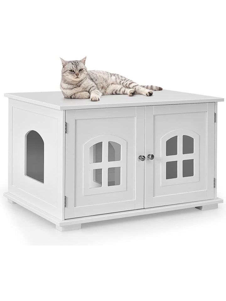 Katzenhaus 81x53x49cm in Weiß