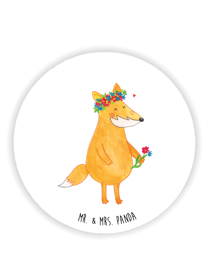 Magnet Fuchs Blumen ohne Spruch in Weiß