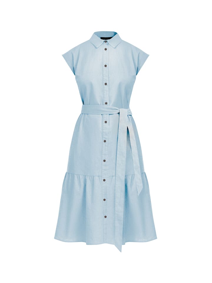 Blusenkleid Classic Tie in light blue