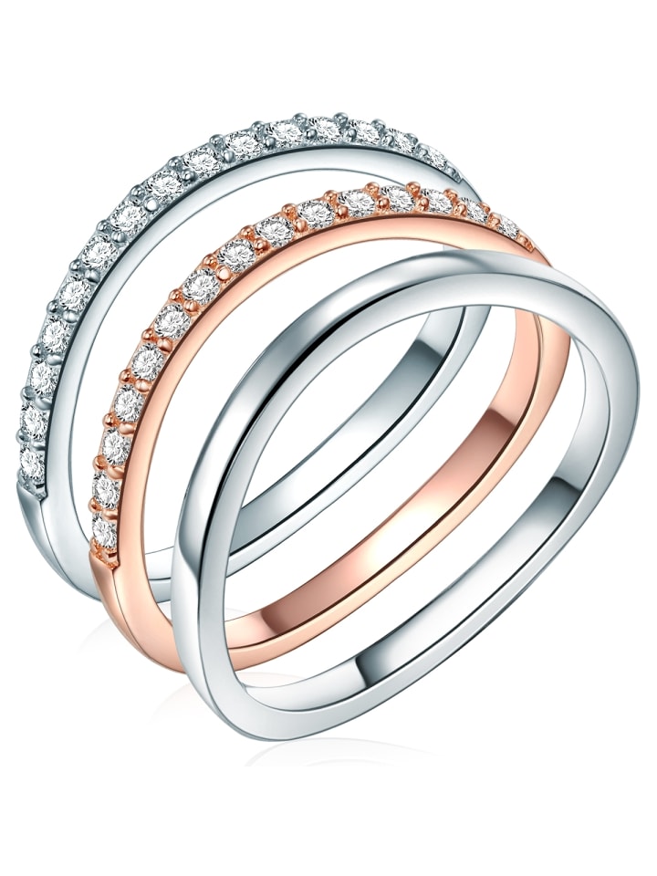 Ring aus Sterling Silber mit Zirkonia in silber