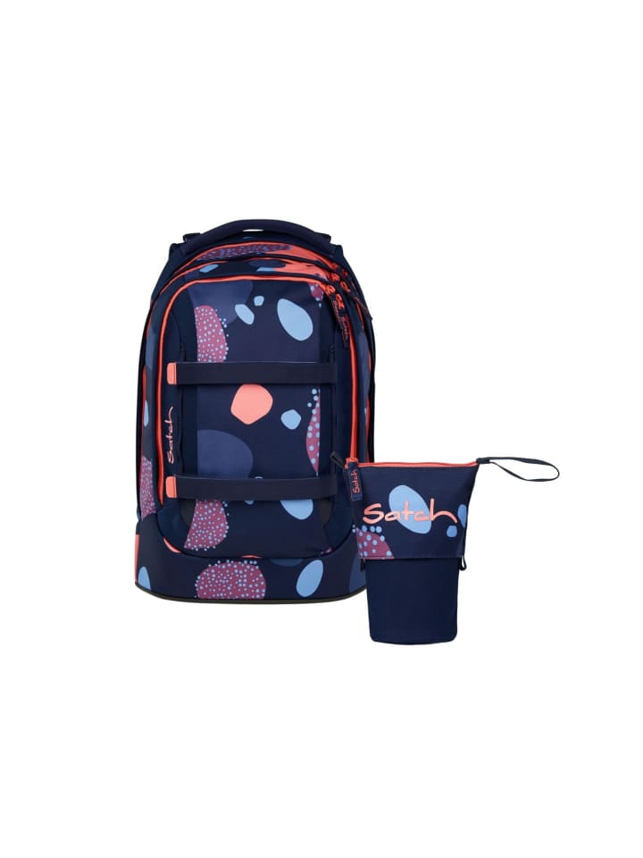 Schulrucksack-Set PACK "Coral Reef" 2-teilig in Blau/Rosa
