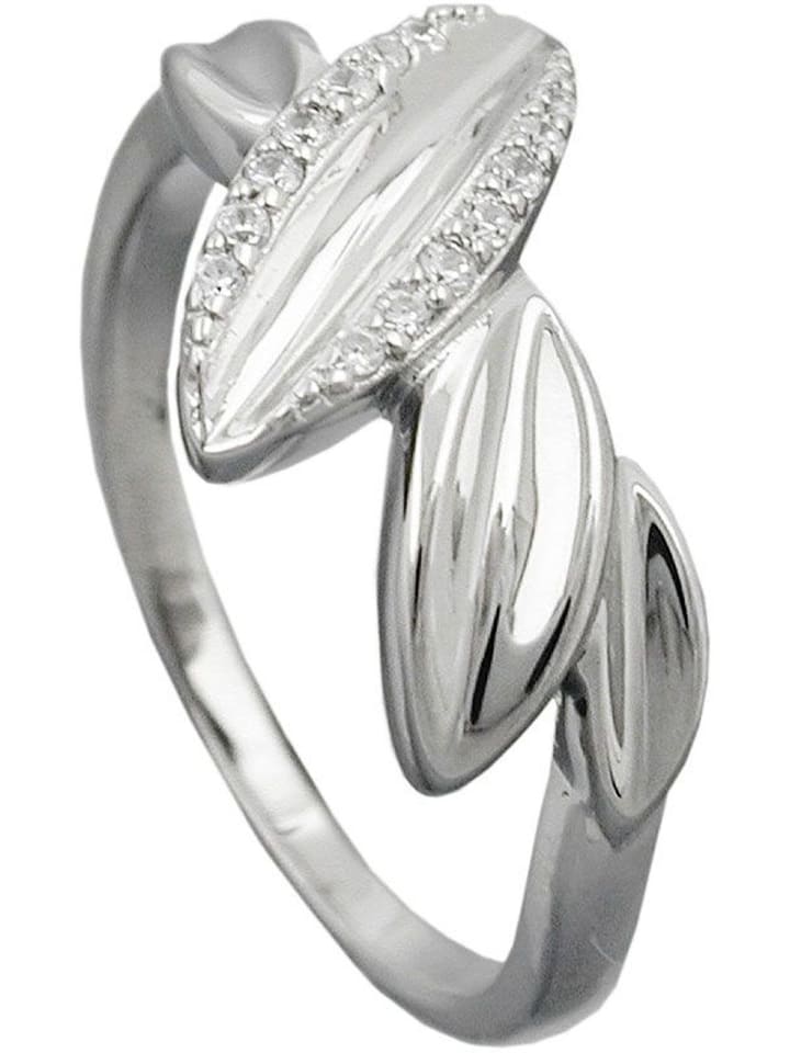 Ring 11mm mit Zirkonias glänzend rhodiniert Silber 925 Ringgröße 56 in silber