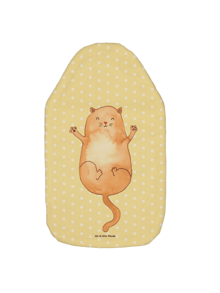 Wärmflasche Katze Umarmen ohne Spruch in Gelb Pastell