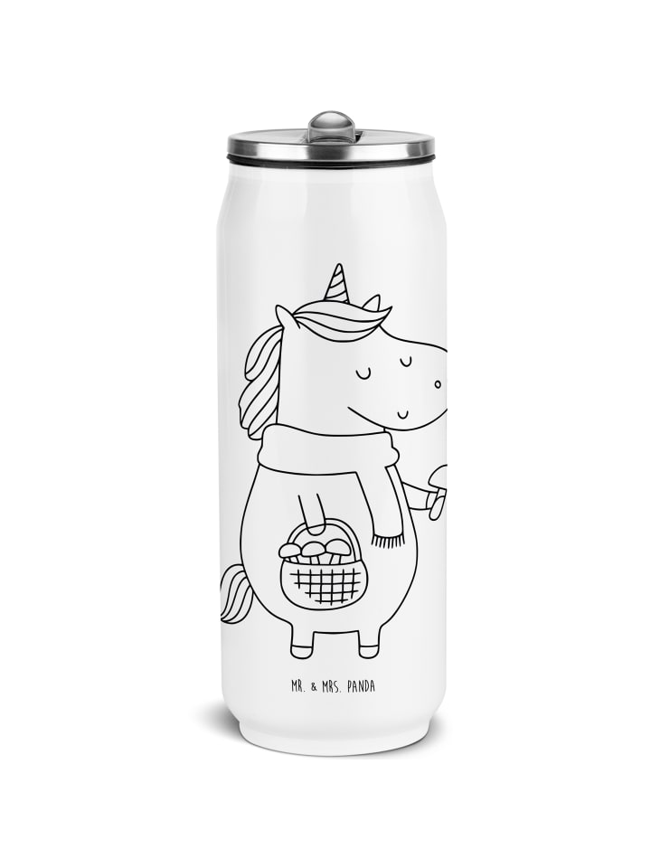 Trinkflasche Einhorn Pilz ohne Spruch in Weiß
