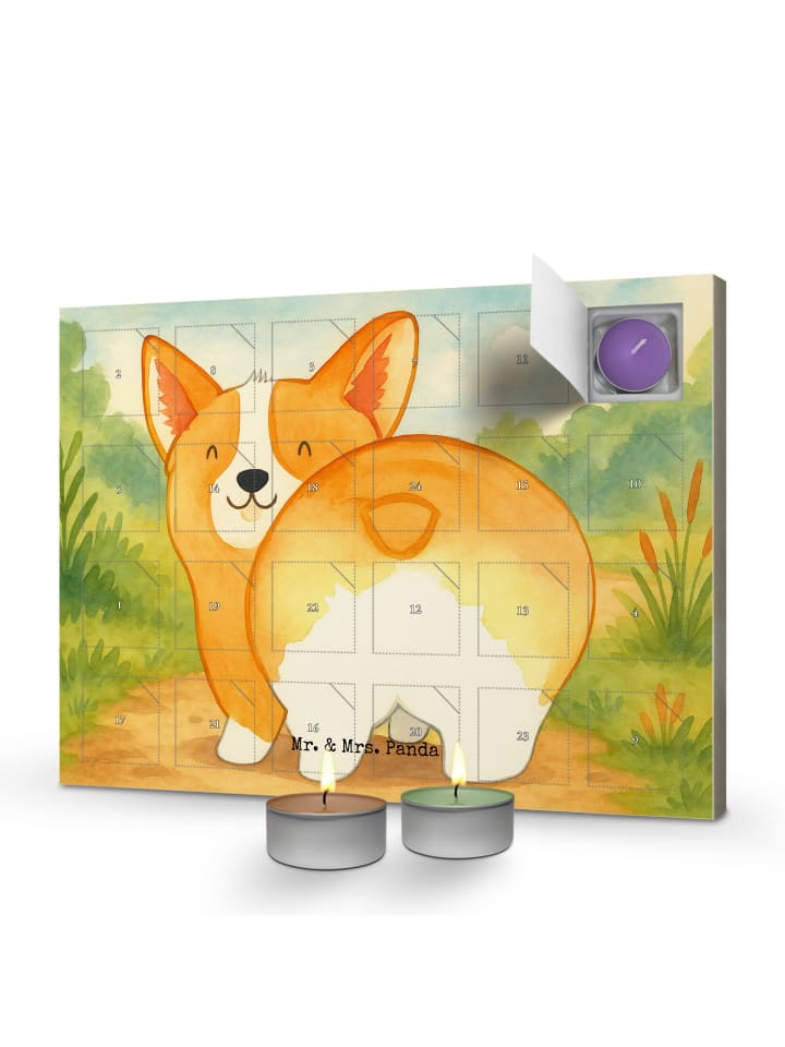 Adventskalender Corgi Po Design ohne Spruch in Weiß