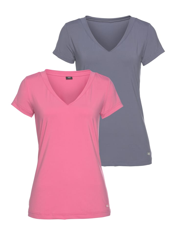 Funktionsshirt in blau, hellpink