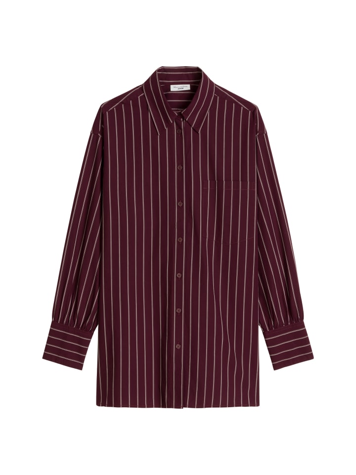 Gestreifte Bluse loose in Dark Red