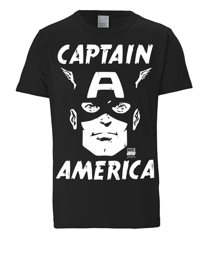 T-Shirt Marvel Comics - Captain America in schwarz
