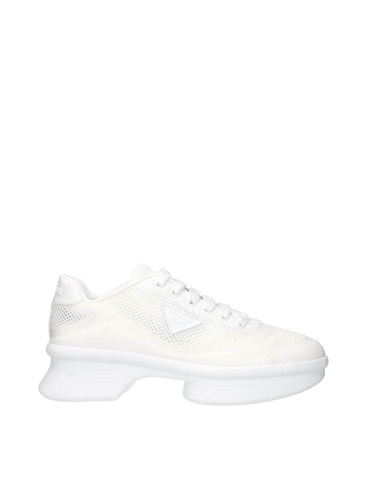 Weiß Stoff Low Top Sneaker