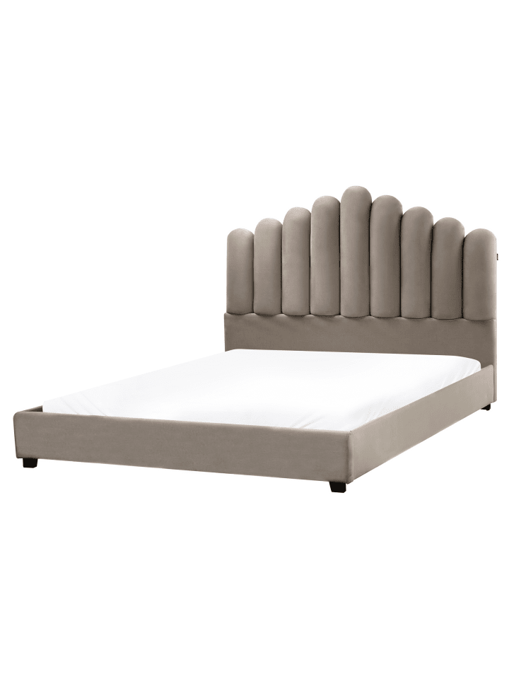 10-tlg Doppelbett VINCENNES in Beige/Schwarz