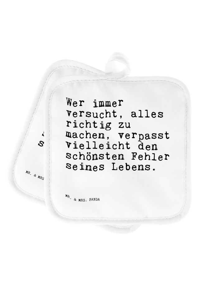 Topflappen Wer immer versucht, alles... mit Spruch in Weiß