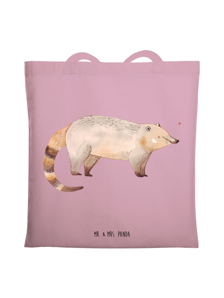 Tasche Nasenbär ohne Spruch in Rosa Pastell