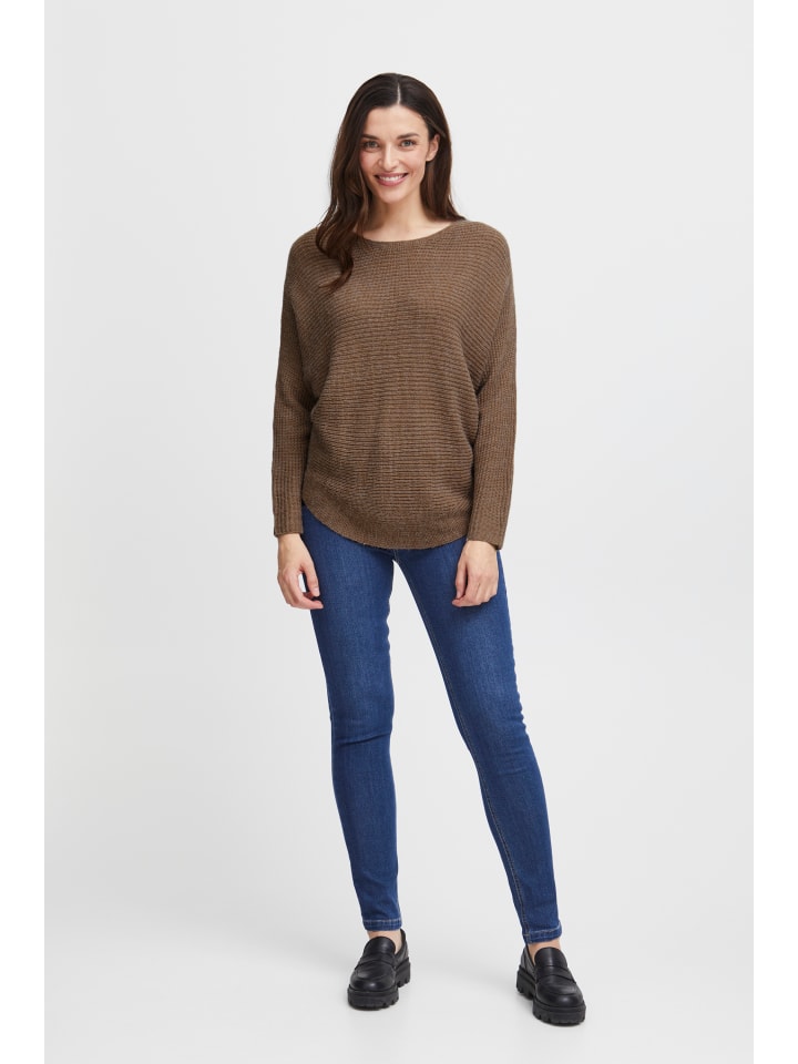 Strickpullover langarm FRERETTA Loose fit in Coca Mocha Melange