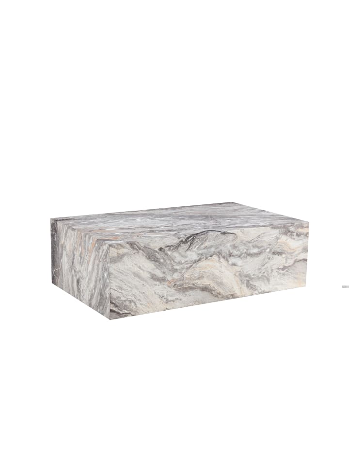 Couchtisch in Grau Marmoroptik 90x50x30 cm rechteckig für Wohnzimmer