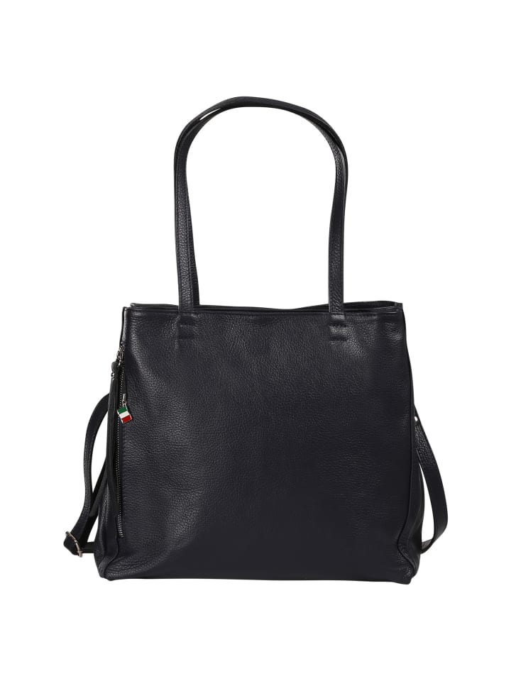 Florence Schultertasche Leder dunkelblau ca. 36cm