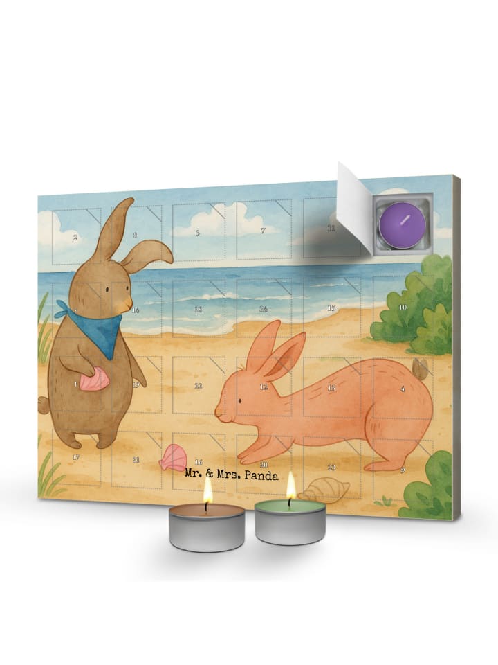 Adventskalender Hasen Muschel Design ohne Spruch in Weiß