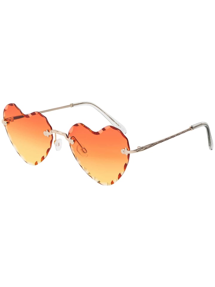 Damen Sonnenbrille in Rot-Weiß - Gold