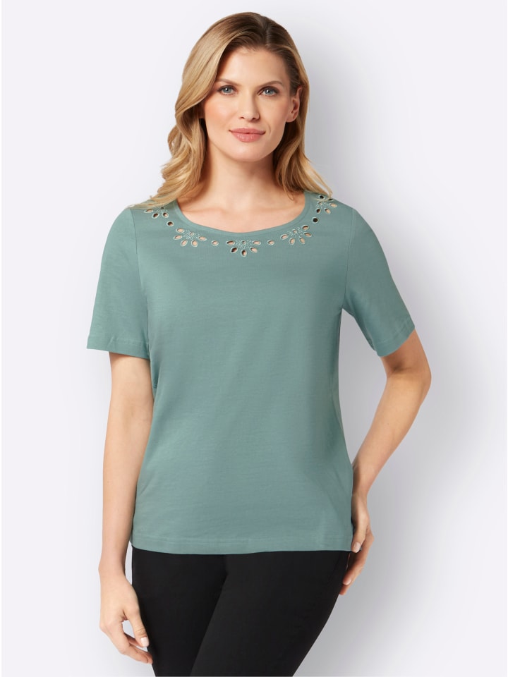 Kurzarm-Shirt in jade