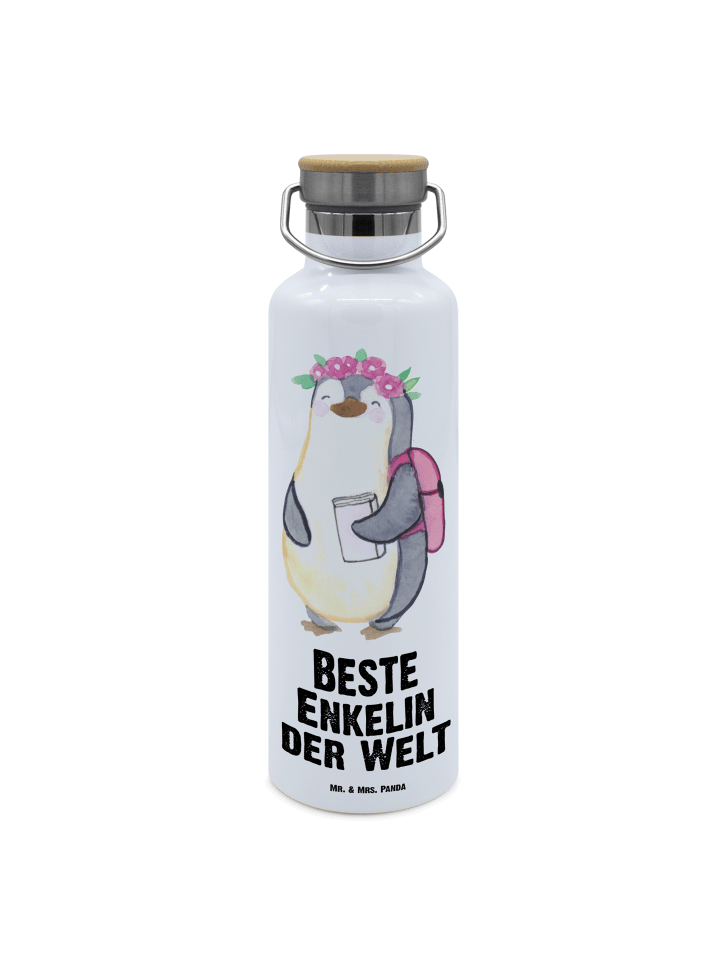 Trinkflasche Pinguin Beste Enkelin der Welt mit... in Weiß