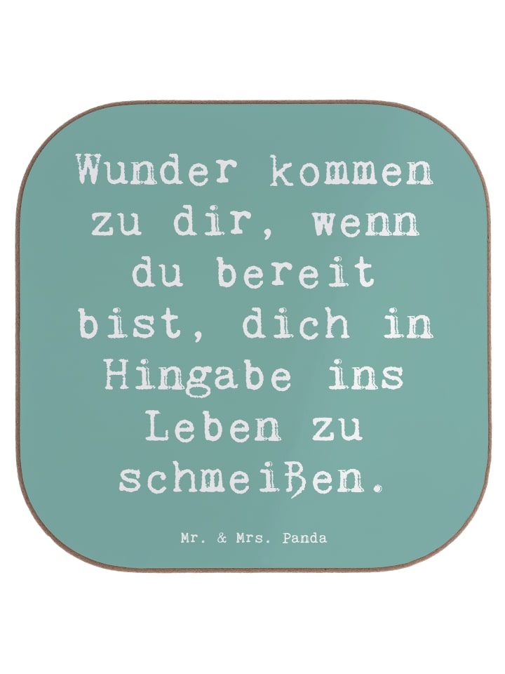 Tischuntersetzer Spruch Wunder Hingabe mit Spruch in Meeresbrise