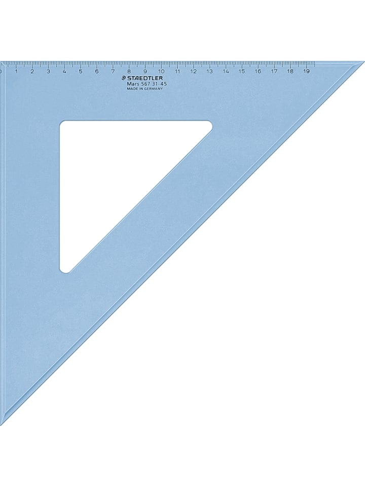 Zeichendreieck 31cm 45/45 Gr. transparent/blau