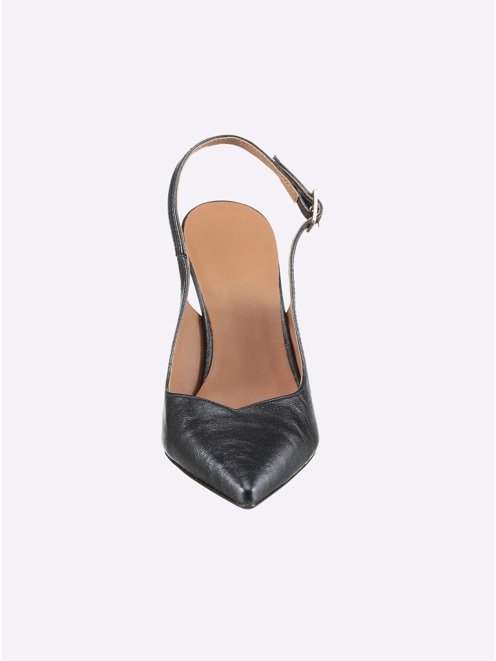 Slingpumps in marine-metallicfarben