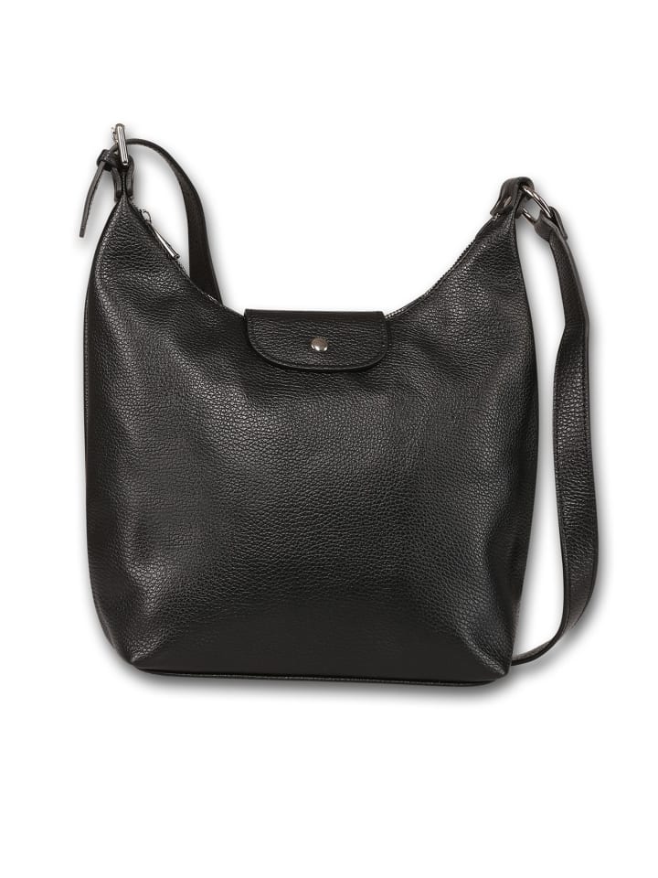 Leder Umhängetasche Toscanto Tasche schwarz ca. 32cm