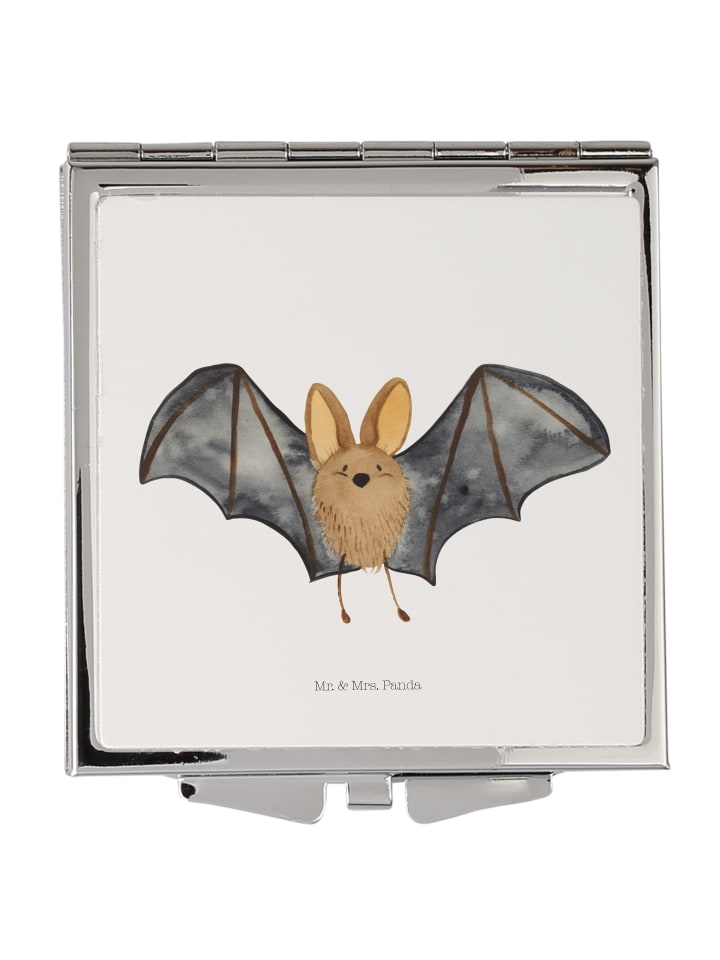 Klappspiegel Fledermaus Flügel ohne Spruch in Weiß