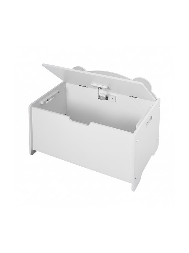 Spielzeugtruhe "Bär" in Weiß - (B)60 x (H)48 x (T)38 cm