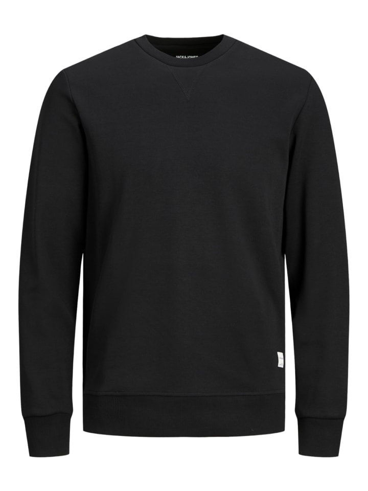 Basic Sweater Langarm Sweatshirt Rundhals Pullover JJEBASIC in Schwarz