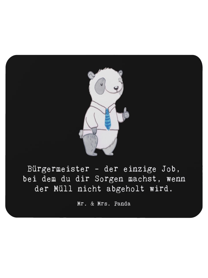 Mauspad Bürgermeister Job mit Spruch in Schwarz