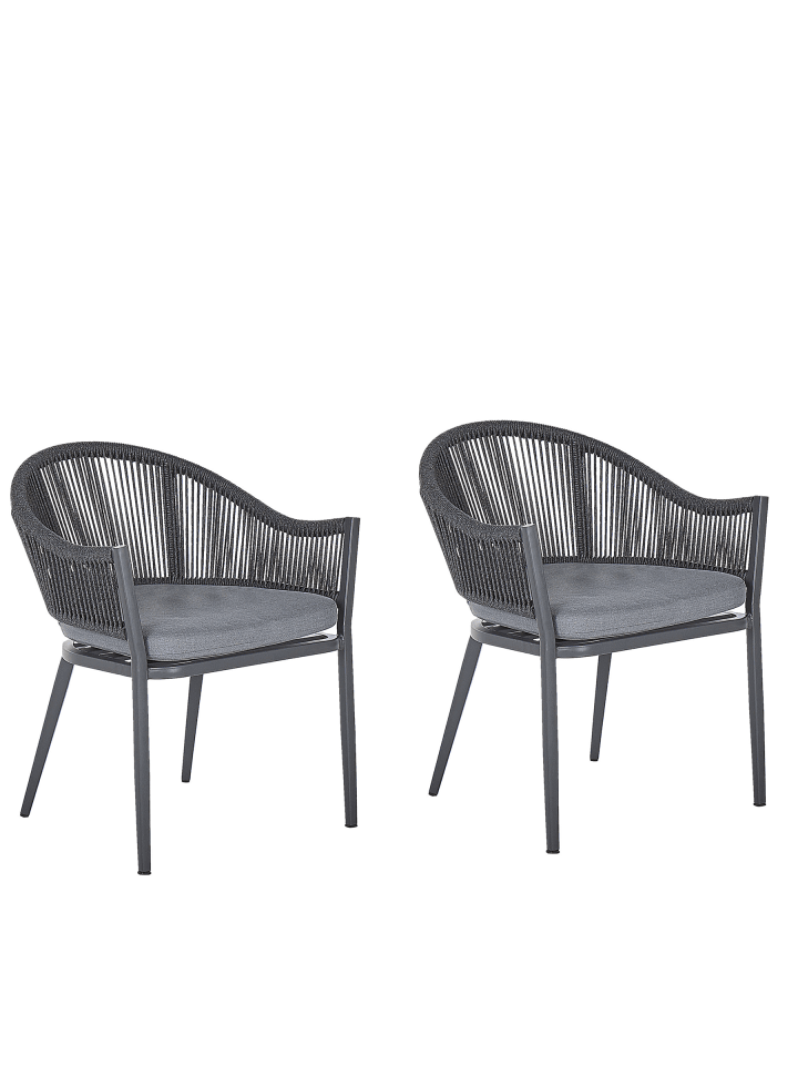 4er-Set Sessel MILETO in Grau