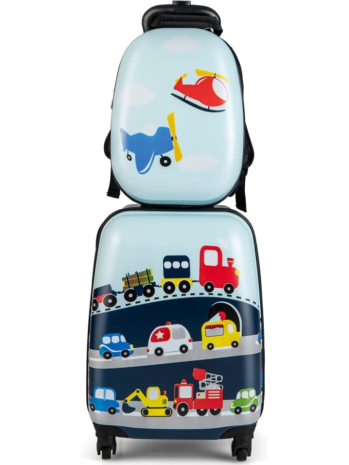 2 teiliger Kinderkoffer+ Rucksack in Hellblau