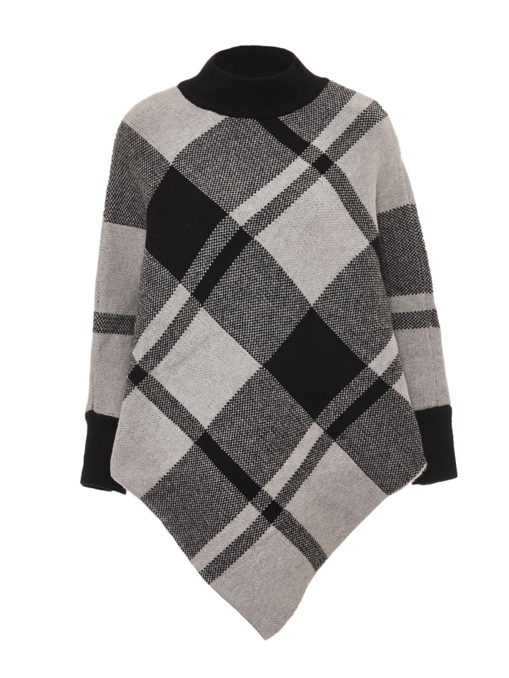 Damen Poncho in Wollweiss
