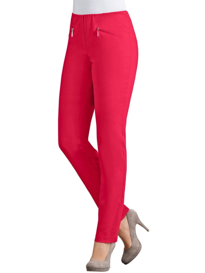 Schlupfhose LOUISA mit Steppnähten in rot