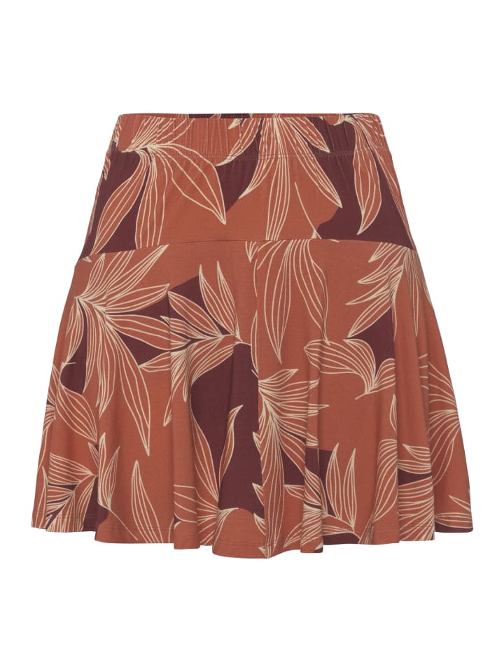 Hosenrock in orange-aubergine bedruckt