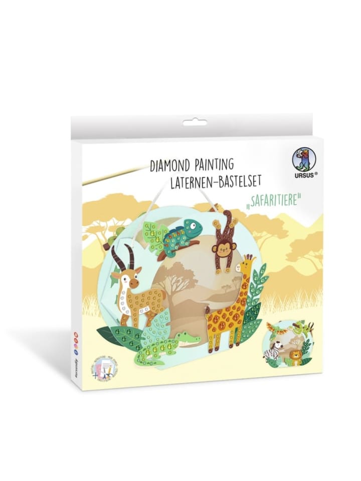 Diamond Painting Laternen-Bastelset "Safaritiere"