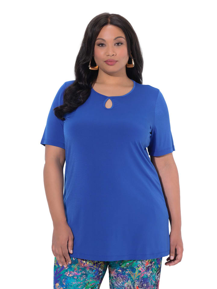Longshirt in azurblau