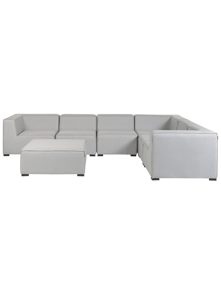 7-tlg Lounge Set AREZZO in Grau/Schwarz linksseitig