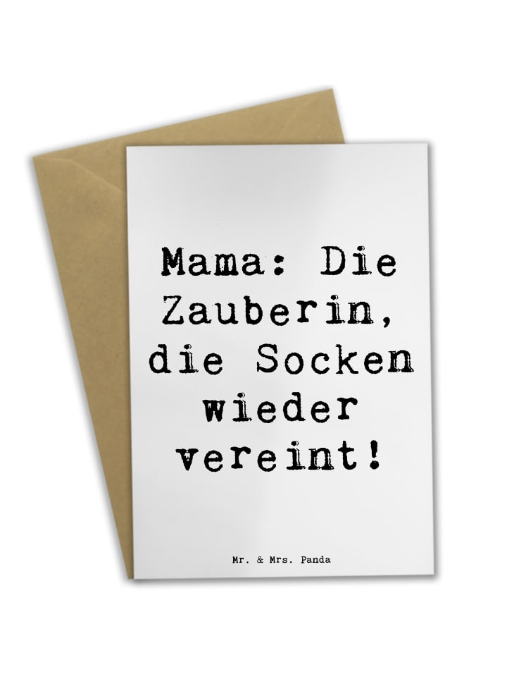 Grußkarte Mama Zauberin mit Spruch in Weiß