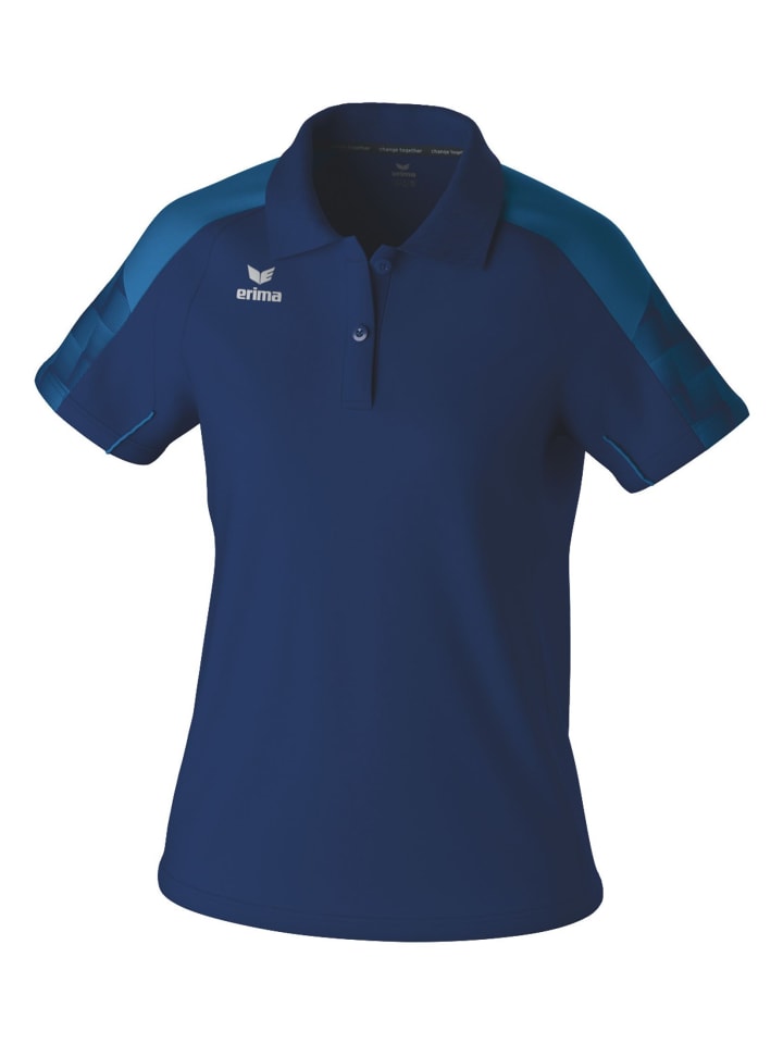 Damen Poloshirt in new navy/mykonos blue
