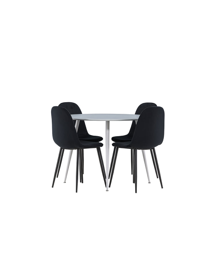 Essgruppe Plaza (5-teilig) Grau 100 x 100 cm