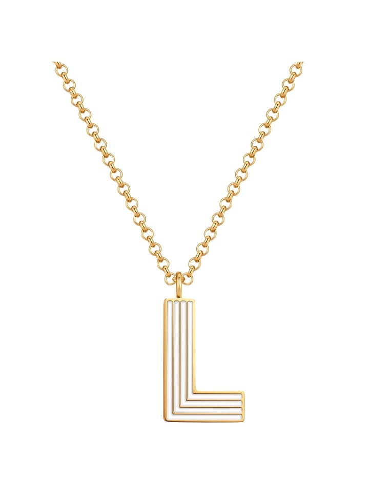 Kette Buchstabe L aus Edelstahl in gelbgold