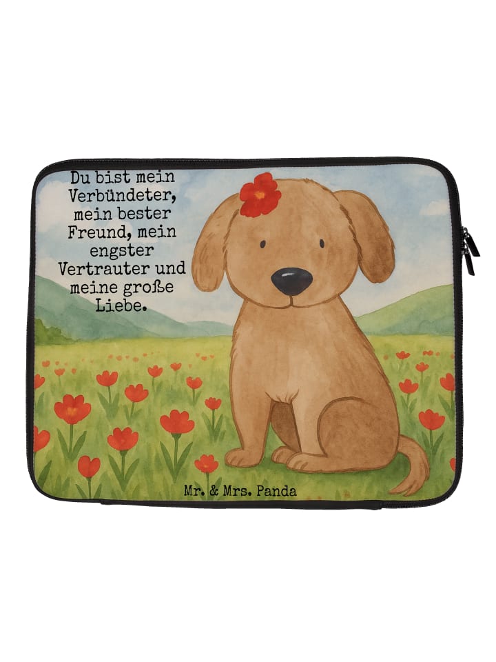 Laptop Tasche Hund Dame Design mit Spruch in Weiß