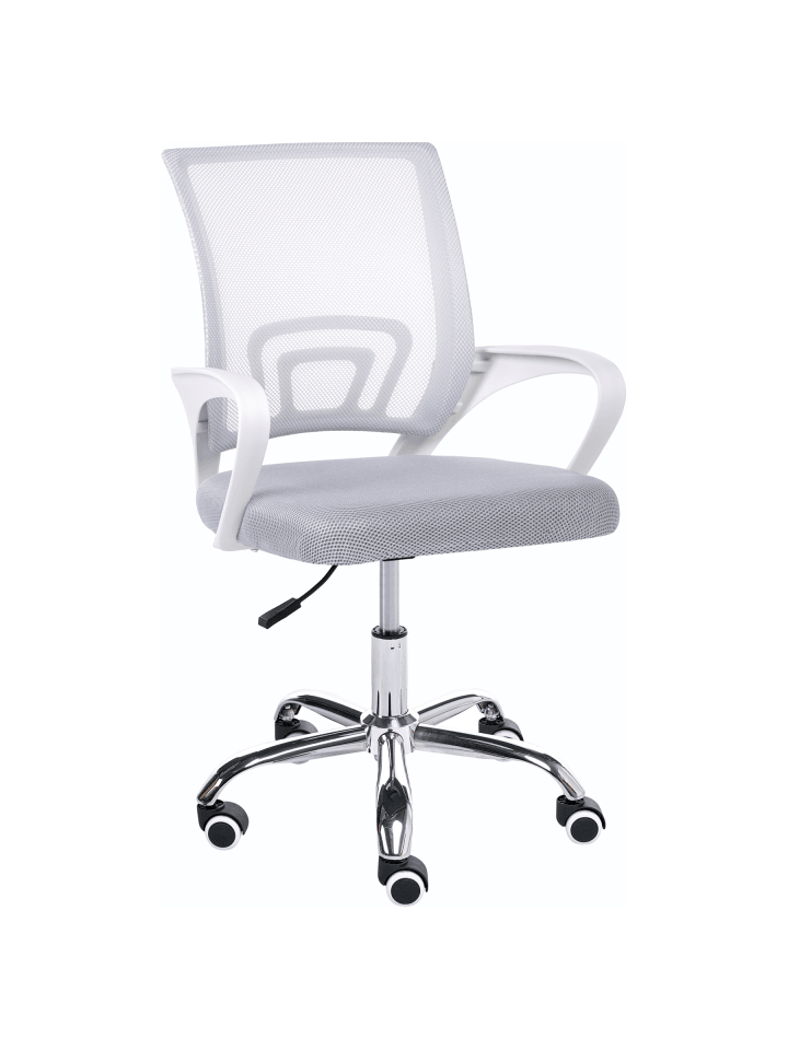 Bürostuhl SOLID in Grau/Silber/Weiß - (W) 60 x (H) 85 x (L) 60 cm