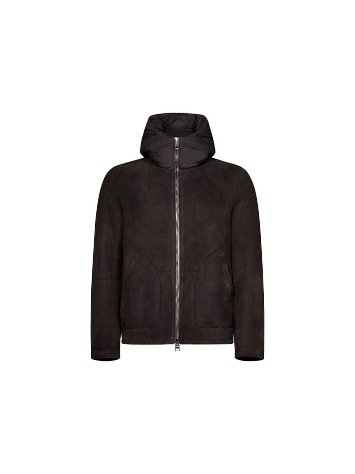 Braun Lammleder Biker Jacke